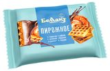 Изображение товара Пирожное с творогом «Беллакт» с вафлей с начинкой вареная сгущенка в глазури БЗМЖ Беларусь охлажденное, 100 г