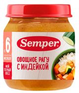 Изображение товара Пюре Semper овощное рагу с индейкой с 6 мес., 100 г