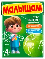 Изображение товара Сок «Малышам» яблоко осветленный с 4 месяцев, 200 мл