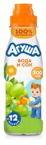 Изображение товара Напиток сокосодержащий «Агуша» яблоко и виноград с 12 мес., 300 мл