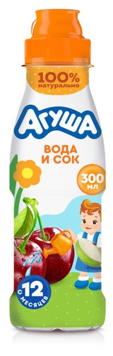 Изображение товара Напиток сокосодержащий «Агуша» яблоко и вишня с 12 мес., 300 мл