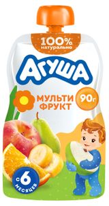 Изображение товара Пюре фруктовое «Агуша» Мультифрукт с 6 мес., 90 г
