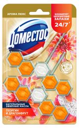 Изображение товара Арома-блок для очищения унитаза «Доместос» Aroma Lux Duo Экзотический букет блокировка неприятного запаха, 2х50 г