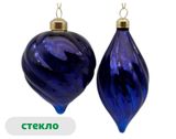 Изображение товара Елочный шар Снежная королева стекло синий 6 см, 1 шт в ассортименте