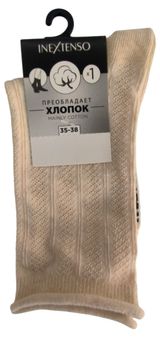 Изображение товара Носки женские InExtenso высокие бежевые, р 35/38-39/42