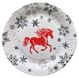 Изображение товара Тарелки бумажные одноразовые Actuel Символ года огненная лошадь 23 см, 6 шт