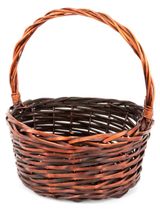 Изображение товара Корзина плетеная ива коричневая для цветов и подарков, 25 см