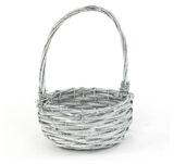 Изображение товара Корзина плетеная ива серая для цветов и подарков, 22 см