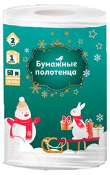 Изображение товара Полотенца бумажные АШАН Красная птица 2 слоя, 1 рулон