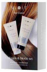 Изображение товара Набор подарочный Mixit Hair Expert Collagen & Biotin Set, Шампунь для волос 200 мл + Бальзам-ополаскиватель для волос 200 мл