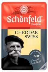Изображение товара Сыр твердый Cheddar Schonfeld Чеддер нарезка 53% БЗМЖ, 125 г