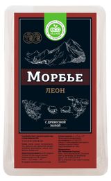 Изображение товара Сыр полутвердый Морбье Леон Eco Village мраморный с древесной золой 45% БЗМЖ, 180 г
