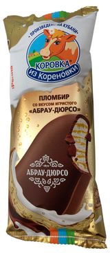 Изображение товара Мороженое пломбир «Коровка из Кореновки» Эскимо со вкусом игристого Абрау-Дюрсо, 70 г