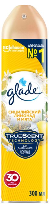 Изображение товара Освежитель воздуха Glade Аэрозоль Сицилийский лимонад и мята, 300 мл