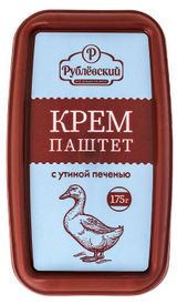 Изображение товара Крем-паштет мясной «Рублёвский» из свинины с утиной печенью охлажденный, 175 г