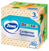 Изображение товара Салфетки бумажные в коробке Zewa Kids, 3 слоя, 60 шт