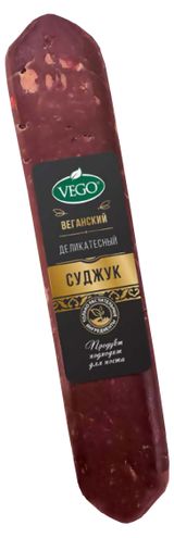 Изображение товара Колбаса веганская сыровяленая Суджук «Vego» Vegan деликатесный, 300 г