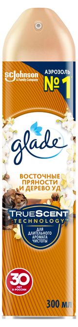 Изображение товара Освежитель воздуха Glade Аэрозоль Восточные пряности и дерево уд, 300 мл