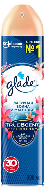 Изображение товара Освежитель воздуха Glade Аэрозоль Лазурная волна и Магнолия, 300 мл