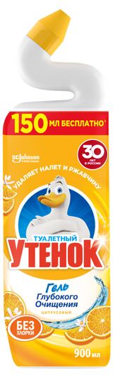 Изображение товара Средство для очистки унитаза «Туалетный Утенок» Цитрусовый, 900 мл