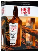 Изображение товара Виски Highland Cattle трехлетний с 2 бокалами в подарочной упаковке Россия, 0,7 л