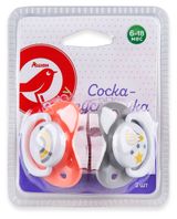 Изображение товара Соска-пустышка АШАН Красная птица Baby 6-18 мес., 2 шт