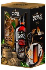 Изображение товара Ром Black Pearl со стаканом в подарочной упаковке Россия, 0,7 л
