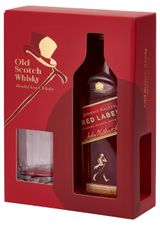 Изображение товара Виски купажированный Johnnie Walker Red Label со стаканом в подарочной упаковке Ирландия, 0,7 л