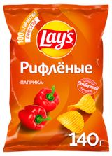 Изображение товара Чипсы картофельные Lay's со Рифленые вкусом паприки, 140 г