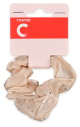 Изображение товара Резинка для волос Cosmia бежевая широкая со стразами, 1 шт