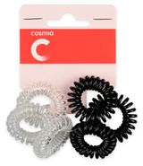 Изображение товара Резинки для волос Cosmia пружинки прозрачно-черные, 6 шт