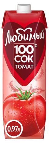 Изображение товара Сок томатный «Любимый» с мякотью, 970 мл