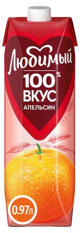 Изображение товара Нектар апельсиновый «Любимый» с мякотью, 970 мл