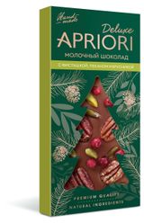 Изображение товара Шоколад молочный Apriori Deluxe с фисташкой пеканом и брусникой, 85 г