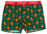 Изображение товара Трусы мужские новогодние OEMEN Боксеры зеленые с имбирным пряником, р. 50