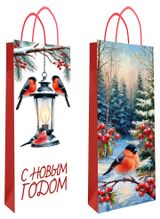 Изображение товара Пакет подарочный Centrum под бутылку Новогодний, 11х36х9 см 1 шт в ассортименте