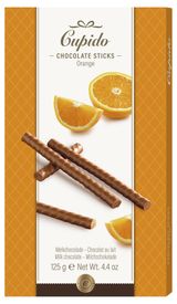 Изображение товара Палочки хрустящие из молочного шоколада Cupido со вкусом апельсина, 125 г