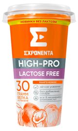 Изображение товара Напиток кисломолочный EXPONENTA High-Pro Манго-Кокос высокобелковый безлактозный без добавления сахара 0% БЗМЖ Беларусь охлажденный, 250 г