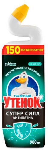 Изображение товара Чистящее средство «Туалетный Утенок» Суперсила Антипятна, 900 мл