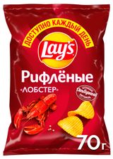 Изображение товара Чипсы картофельные Lay's рифленые со вкусом лобстера, 70 г