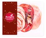 Изображение товара Набор Мясные деликатесы сырокопченые АШАН Золотая птица Ассорти из свинины нарезка, 120 г