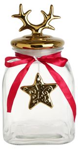 Изображение товара Банка для хранения Actuel Вокруг света с керамической крышкой Золотая звезда, 3,5 л