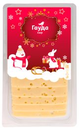 Изображение товара Сыр полутвердый АШАН Красная птица Гауда 45% нарезка БЗМЖ, 150 г