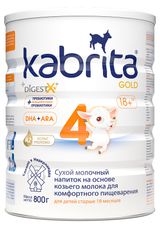 Изображение товара Молочный напиток сухой Kabrita 4 Gold на козьем молоке для комфортного пищеварения с 18 мес., 800 г