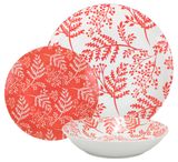 Изображение товара Набор посуды Actuel красный пастель, 18 предметов