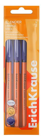 Изображение товара Набор широковых ручек richKrause Slender Stick Orange синие 0,7 мм, 4 шт