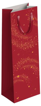 Изображение товара Пакет подарочный АШАН Красная птица под бутылку красный