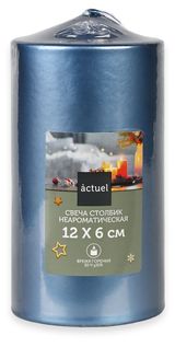 Изображение товара Свеча Actuel неароматическая синяя, 12 см