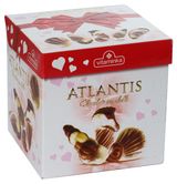 Изображение товара Конфеты Atlantis Ракушки из молочного и белого шоколада с начинкой из орехового крема, 93 г