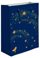 Изображение товара Пакет подарочный АШАН Красная птица синий, 14х11 см
